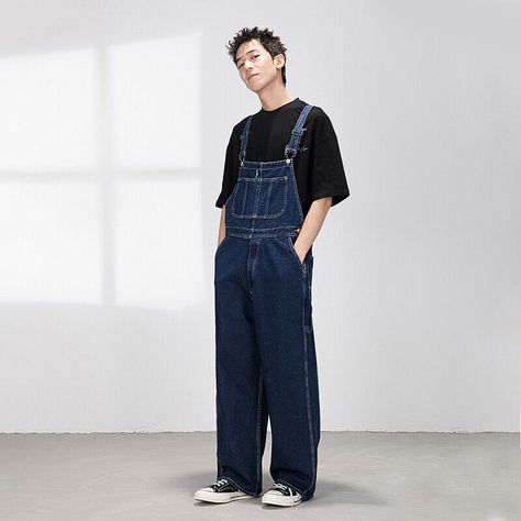 Mens Denim Overalls, Denim Dungarees Outfit Men, Overalls Men Fashion 90s, Men’s Overalls, Men Fashion 90s, Denim Dungarees Outfit, Overalls Outfit Men, Denim Overalls Men, Denim Jumper Outfit