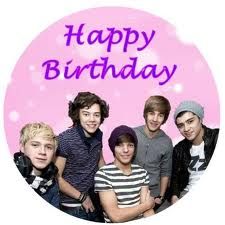 1D!!xx 1d Happy Birthday, One Direction Happy, One Direction Happy Birthday, One Direction Birthday Cake, One Direction Birthday, Edible Cups, Sugar Icing, Happy Birthday Cake Topper, Birthday Cake Toppers