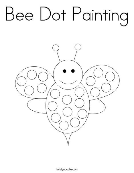 Bee Dot Painting Coloring Page - Twisty Noodle Bumble Bee Art Preschool, Dot Sheets Free Printables, Dot Painting Coloring Pages, Bee Dot Painting, Bumblebee Activities For Preschool, Bumblebee Art Preschool, Dot Coloring Pages Free Printable, Bee Activities For Toddlers, Dot Painting For Kids