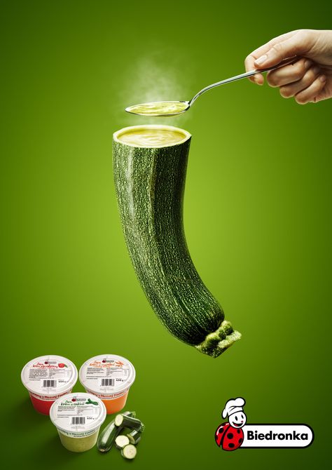 Biedronka: Zucchini Digital Advertising Design, Clever Advertising, 광고 디자인, Ad Of The World, Creative Advertising Design, March Month, Publicidad Creativa, Food Graphic Design, Food Poster Design