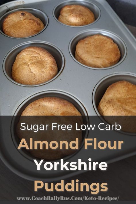 Looking for a keto-friendly version of the classic Yorkshire pudding? This keto Yorkshire pudding recipe uses almond flour instead of wheat flour. These puds are gluten-free, low-carb, and super fluffy. They are also easy to make with just a few ingredients and a muffin tray. Serve them with your favorite keto gravy and roast meat for a satisfying and delicious meal. Arrowroot Recipes, Flour Gravy, Keto Gravy, Yorkshire Pudding Recipe, Yorkshire Pudding Recipes, Roast Meat, British Dishes, Sugar Free Low Carb, Almond Flour Recipes