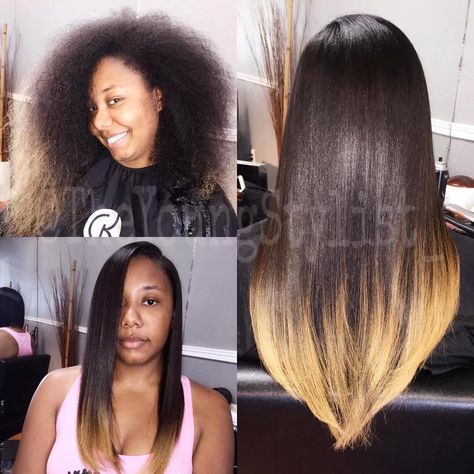 Before and after!! Silk press Silk Press Before And After, Dye Ideas, Silk Press, Hair Length, Hair Lengths, Wigs, Dye, Long Hair Styles, Silk