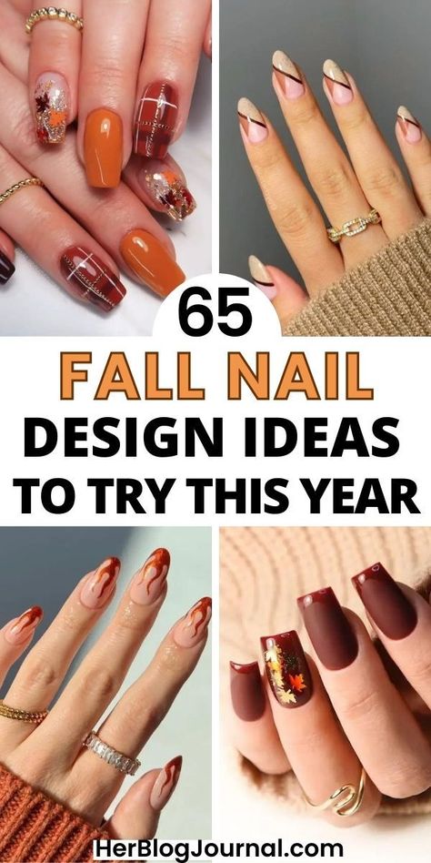 ideas for fall nails and nail art designs Autumn Nails Short, Trendy Fall Nail Designs, Nail Designs And Colors, Trendy Fall Nails, Fall Nail Design, Fall Nail Ideas, Latest Nail Designs, September Nails, Fall Nail Trends