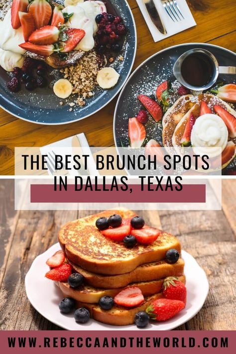 Visiting Dallas and looking for the best brunch? Dallasites know how to brunch HARD. Read on for a guide to the best brunch in Dallas - and what to order where. | #dallas #dallastx #brunch #foodie #travel #travelguide #texas #usa #unitedstates #usatravel Best Brunch In Dallas, Brunch In Dallas, Dallas Brunch, Brunch Pizza, Mexican Brunch, Bachelorette Brunch, Gluten Free Brunch, Dallas Food, Visit Dallas