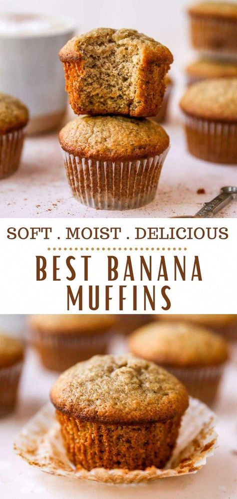 #HowToStayHealthyNutrition Uses For Bananas, Overripe Banana Recipes, Best Banana Muffins, Best Banana Muffin Recipe, Banana Cinnamon Muffins, Banana Muffin Recipe Easy, Over Ripe Bananas, Moist Banana Muffins, Banana Bread Muffin Recipe