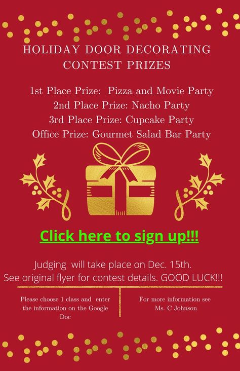 Wreath Decorating Contest, Salad Bar Party, Nacho Party, Gourmet Salad, Contest Prize, Door Decorating Contest, Holiday Door, Movie Party, Salad Bar