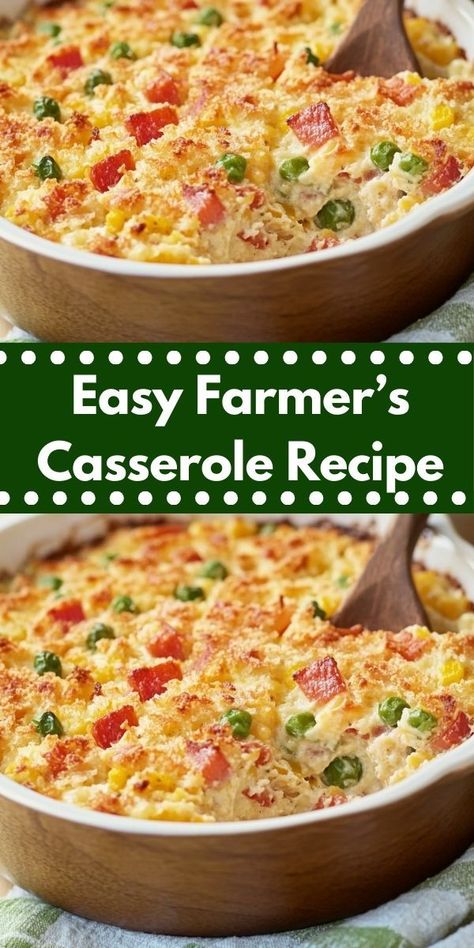 Searching for a tasty way to enjoy ground beef? This Farmer’s Casserole Recipe features rich flavors and effortless preparation, turning it into a go-to choice among beef recipes for a satisfying family meal. Farmers Casserole, Baked Casserole, Egg Casserole, Brunch Dishes, Christmas Brunch, Gluten Free Cheese, Feeding A Crowd, Family Meal, Casserole Recipe