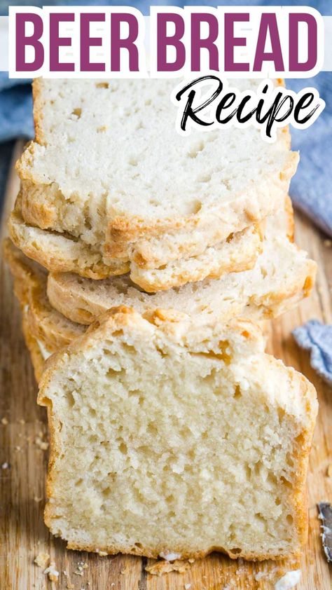 This easy beer bread recipe makes a flavorful loaf of quick bread using your favorite beer style. Enjoy mixing, baking, and eating this simple delight, even with no baking experience. Sweet Beer Bread, Sweet Beer Bread Recipe, Cheesy Beer Bread Recipe, Easy Beer Bread Recipe, Savory Quick Bread, Easy Beer Bread, Honey Beer Bread, Naan Bread Pizza, Beer Bread Easy