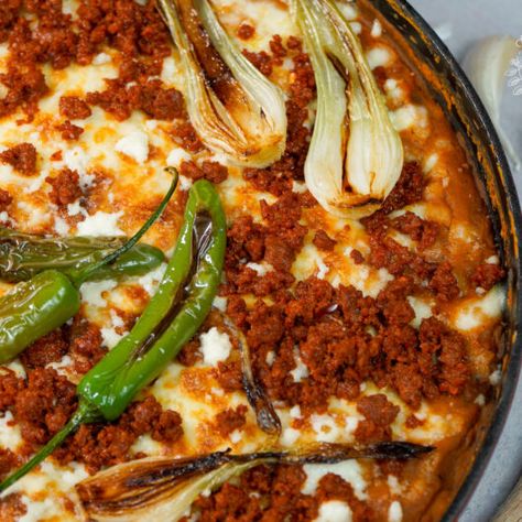 Chorizo And Refried Beans, Chorizo Refried Beans Recipe, Refried Beans With Chorizo, Chorizo Refried Beans, Beans With Chorizo, Chihuahua Cheese, Mexican Entrees, Chorizo Tacos, Refried Beans Recipe