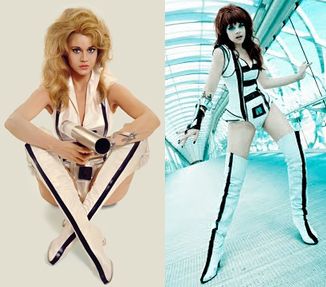 sci fi halloween costumes! Barbarella Sci Fi Costume Women, Sci Fi Women Costume, Sci Fi Party Ideas, Retro Scifi Fashion, Sci Fi Halloween Costumes, Sci Fi Costume Ideas, Sci Fi Costumes, Barbarella Costume, Sci Fi Halloween