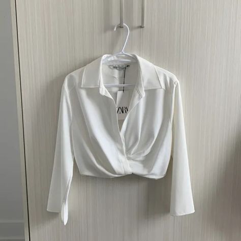 Zara white blouse Tie Shirt Outfit, Tie Shirt, Stylish Blouse, Zara White, White Tie, White Blouse, Zara Tops, Shirt Outfit, Zara