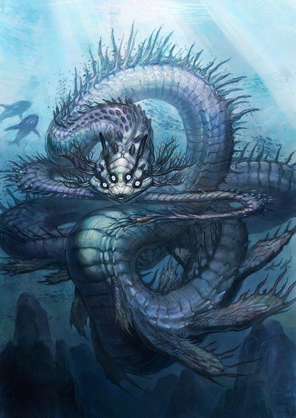 Sea Monster Art, Ocean Monsters, Supernatural Creatures, Dragons 5e, Mythical Creatures Fantasy, Dark Creatures, Sea Serpent, Dnd Stuff, Alternate Universe