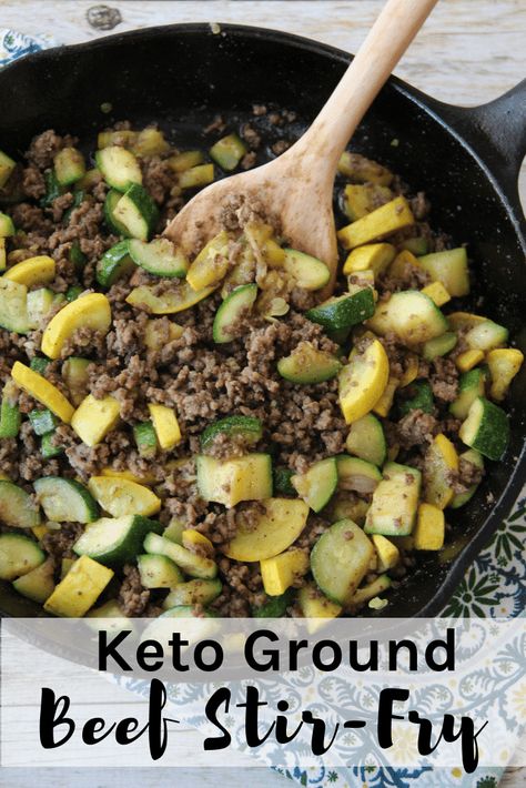 Stir Fry With Zucchini, Ground Beef And Zucchini, Beef And Zucchini, Ground Beef Stir Fry, Kasey Trenum, Keto Ground Beef, Keto Beef Recipes, Carb Dinner, Beef Stir Fry