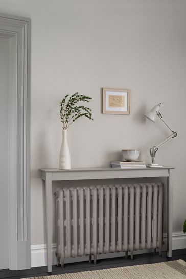 Buy Dove Grey Vintage Contemporary Radiator Console from the Next UK online shop Decor For Small Hallway, Flat Hallway Ideas, Radiator Console, Contemporary Radiators, Radiator Shelf, Hall Wallpaper, Contemporary Console, Hallway Inspiration, Contemporary Console Table