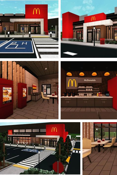 Bloxburg Mall Interior, Bloxburg Cashier, Mcdonald’s Layout Bloxburg, Bloxburg Mc Donalds, Mcdonald’s In Bloxburg, Bloxburg Mac Donalds, Things To Add To Your Bloxburg City, Shops In Bloxburg, Mcdonalds Bloxburg Build Layout