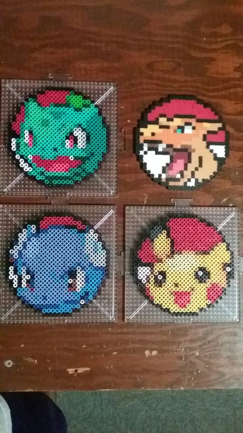 Melty Bead Patterns Stitch, Pixel Art Pattern Coasters, Coasters Perler Bead Pattern, Pixel Art Coaster, Peeler Bead Pokémon, Pokemon Hama Beads Pattern, Zodiac Perler Bead Patterns, Pokemon Perler Bead Patterns Templates, Perler Beads Ideas Pokemon