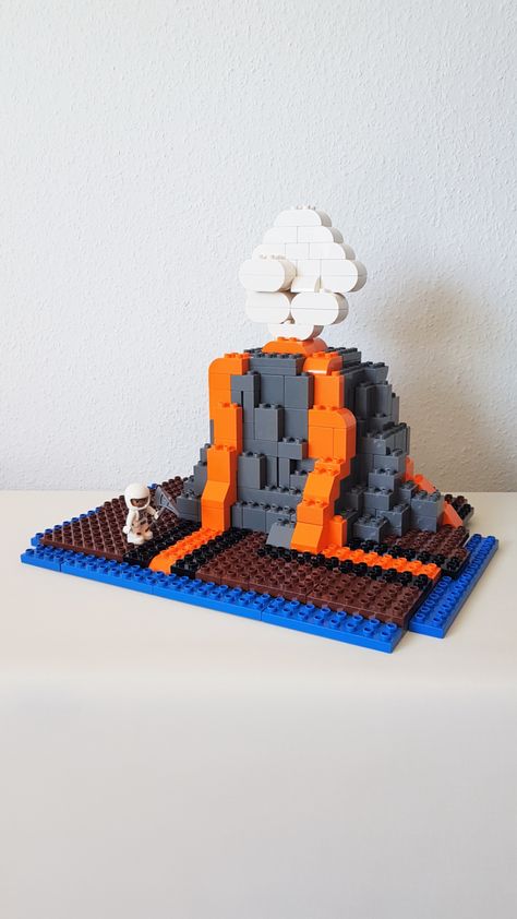 inspired by LEGO City Volcano Explorers 60121 Volcano Eruption, Lego Duplo, Lego City, Volcano, Kid Friendly, Wood Crafts, Lego, Created By