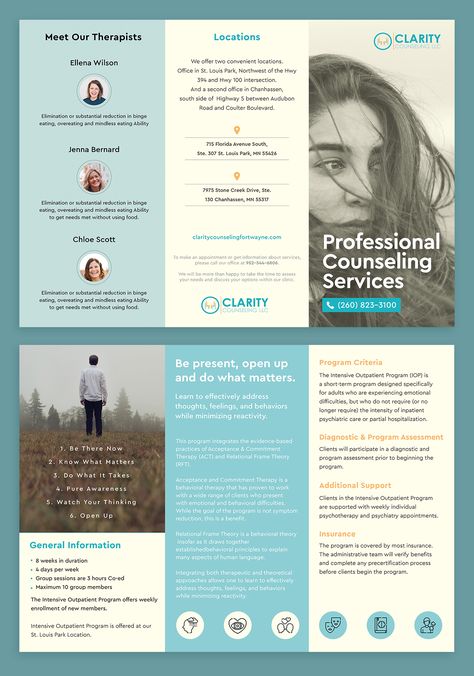 Designs | Counseling Center needs brochure | Brochure contest Private Practice Counseling, Psychology Notes, Brochure Inspiration, Pamphlet Design, Work Office Decor, Graphic Design Brochure, Business Poster, Self Branding, Counseling Psychology