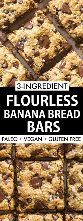 3 Ingredient Banana Bread, Pancakes Oatmeal, Flourless Banana Bread, Banana Bread Bars, Oatmeal Peanut Butter, Peanut Butter And Banana, Vegan Bar, No Dairy, Healthy Banana Bread