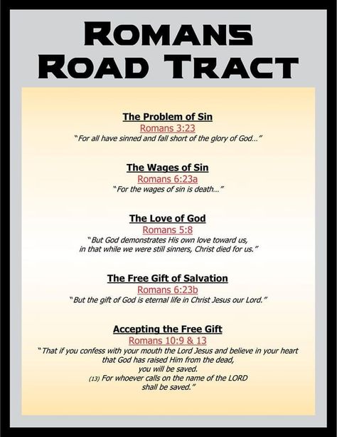 Romans Road To Salvation For Kids, Roman’s Road To Salvation, Gospel Tracts Printable, Romans Road To Salvation Printable, Evangelism Tracts, Romans Road To Salvation, Roman Road To Salvation, Romans Road, Salvation Scriptures