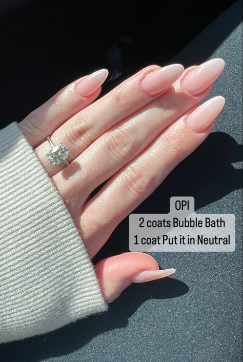 Matte Bubble Bath Nails, Put It In Neutral Bubble Bath, Opi Put It In Neutral And Bubble Bath, Put It In Neutral And Bubble Bath, Ooo Bubble Bath Nails, Put It In Neutral Opi Dip, Bubble Bath Almond Nails, Bubblebath Opi, Bubble Bath Nails