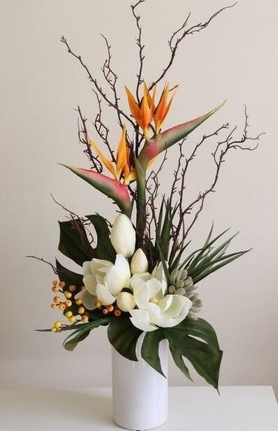 Tropical Floral Arrangements, Tropical Flower Arrangements, Table Flower Arrangements, Corporate Flowers, Diy Arrangements, Church Flowers, Modern Flower Arrangements, Flowers Arrangements, Flower Arrangements Diy