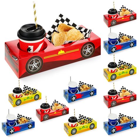 PRICES MAY VARY. Package Content: the package includes 12 pieces of cars favor boxes and 1 pack black and white checkered print napkins, sufficient quantity and bright colors can meet your daily use needs and decorative requirements, you can also share them with family and friend to use together Nice Workmanship: the design of the vintage car party supplies is novelty and funny, using them to decorate your party can add a different style to your party, leaving unforgettable memories for the gues Race Car Party Food, Car Party Food, Race Car Themed Party, Two Fast Two Furious, Car Themed Party, Party Food Boxes, Hot Wheels Themed Birthday Party, Vintage Car Party, Hotwheels Birthday Party