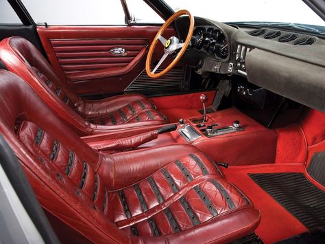 Ferrari 365 GTB/4 Daytona '1968–71 Lost Cherry, Loving Him Was Red, I See Red, Car Interiors, Dark Feminine Aesthetic, Classy Cars, Pretty Cars, Red Car, Old Money Aesthetic