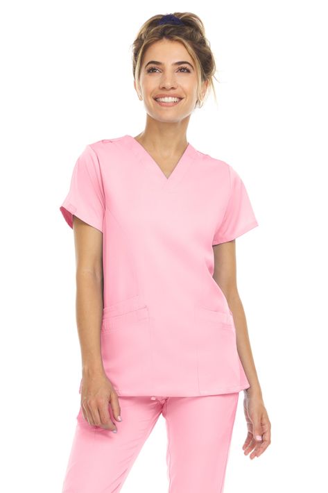 PRICES MAY VARY. ULTRA-COMFORTABILITY: Scrub tops created using ultra-soft and ultra-comfy polyspandex fabric that keeps you warm, relaxed, and stylish throughout your entire day! MULTIPLE FEATURES: Created using 4-way stretch fabric, these scrub tops also contain three methodical pockets and side slits for ultimate freedom COLORS GALORE: Available in over 25 colors, these scrub tops have nearly all the colors you could wish for. Add a different color for each day of the week! COST-EFFECTIVE VAL Light Pink Scrubs, Women’s Scrubs, Spiderverse Dr, Women Scrubs, Nursing Clothing, Soft Scrub, Pink Scrubs, Cute Scrubs, Figs Scrubs