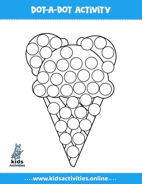 Preschool Dot Marker Coloring pages, free printables ⋆ Kids Activities Marker Coloring Pages, Dot Marker Printables, Watermelon Crafts, Marker Coloring, Dot Marker Activities, Printable Shapes, Dot Worksheets, Preschool Coloring Pages, Summer Coloring Pages