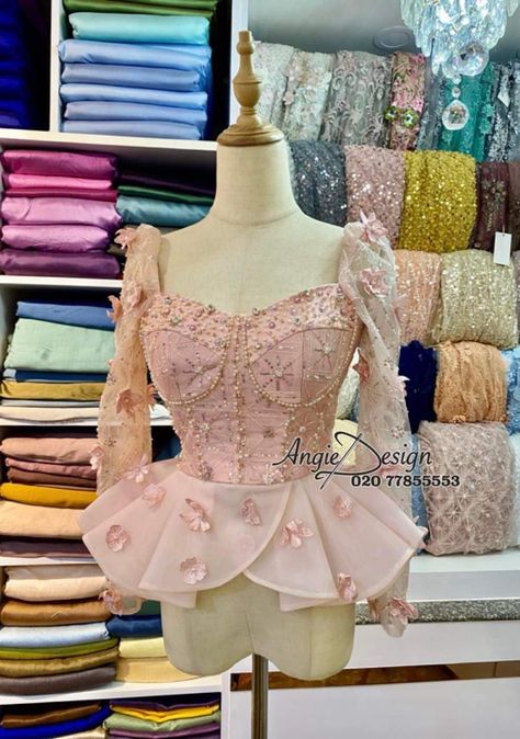 Sunday Dress Outfit, Kebaya Peplum, Sunday Top, Formal Top, Dress Kondangan, African Print Dress Designs, Social Dresses, Sunday Dress, Myanmar Dress Design