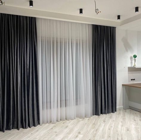 "● Curtain Panels are with standard width 130 cm (52\") - length is optional. ● 100% Polyester Step into a world of elegance and allure with our exquisite Velvet Curtain. Handcrafted with utmost care and attention to detail, this luxurious masterpiece is the perfect addition to your home decor. Made from premium-quality velvet fabric, it exudes a sumptuous feel and a captivating sheen that instantly transforms any space into a sophisticated haven. The rich, deep color palette adds depth and warm Long Curtain For Living Room, Curtains For Sliding Door, Curtain Ideas For Bedroom, Full Length Curtains, Bedroom Window Curtains, Luxury Curtains Living Room, Warm Grey Walls, White Window Treatments, Sliding Door Curtains