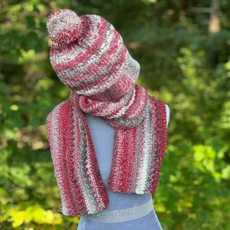 Crochet Hat and Scarf Set Pattern + Tutorials | The Crochet Crowd Crochet Hat And Scarf Set, Crochet Hat And Scarf, The Crochet Crowd, Knitting Abbreviations, Bernat Yarn, Crochet Crowd, Hat And Scarf Set, Crochet Winter Hats, Crochet Patterns Free Beginner