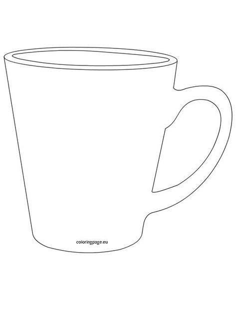 Mug Template Free Printable, Coffee Quilt, Printable Art Templates, Coffee Mug Template, Diy Name Tags, Mug Drawing, Freehand Machine Embroidery, Ornament Template, Drawing Template