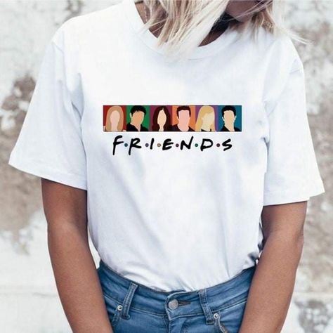 Trending Quotes, Halloween Coustumes, Jogging Shorts, Blue Camouflage, Y2k Aesthetic Outfits, Friends Tshirt, Fashion Friends, Cheap T Shirts, Friends Tv Show