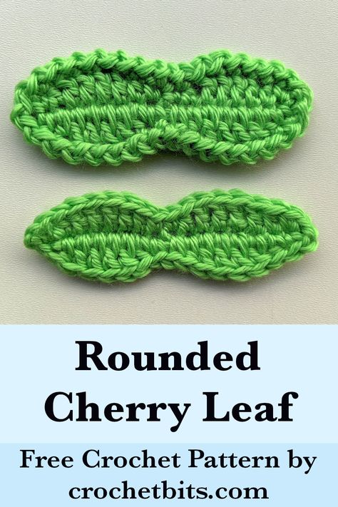 Add a touch of nature to your crochet projects with our Crochet Rounded Cherry Leaf pattern! Perfect for embellishing garments, accessories, and home decor. Simple to make and beautifully detailed, this leaf design will bring a fresh, vibrant look to your creations.

#crochetleaf #crochetleafpattern #crochetovalleaf #crochet #leaf #crochetpattern #howtocrochet Crochet Cherry Pattern, Crochet Leaves Free Pattern, Crochet Leaf Free Pattern, Crochet Cherries, Cherry Leaves, Crochet Cherry, Crochet Baby Projects, Cherry Leaf, Crochet Leaf