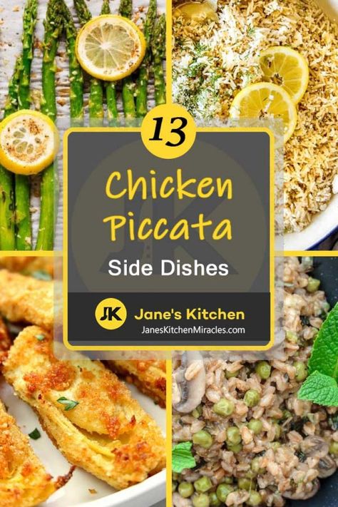 Finding what to serve with chicken piccata can be as simple and easy as making this classic Italian dish. Dig deep into our list of amazing sides to round out a satisfying meal.  #sidedish #sidedishes #sidedishrecipes #chickenpiccata #chickenpiccatasidedishes #chickenpiccatarecipes #recipes Side Dishes For Chicken Piccata, What To Serve With Chicken Piccata, Sides For Chicken Piccata, Healthy Sides For Chicken, Veal Piccata, Delicious Side Dishes, Chicken Saltimbocca, Baked Artichoke, Chicken Piccata Recipe