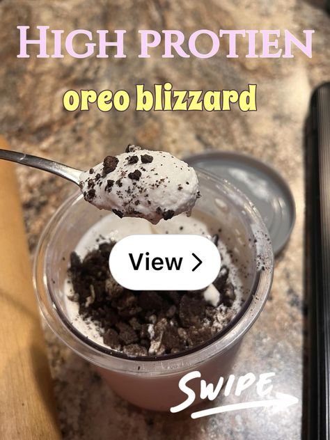 Lemon8 · High Protein Ninja Creami Oreo Blizzard  · @Makenna Oreo Blizzard Recipe, Protein Ninja Creami, Oreo Blizzard, Blizzard Recipe, Ninja Creami, High Protein, Oreo, Keto Recipes, Sweet Treats