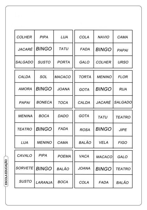 bingo de palavras para alfabetização Too Cool For School, Bingo, Periodic Table, Word Search Puzzle, Web Design, Tech Company Logos, Pins