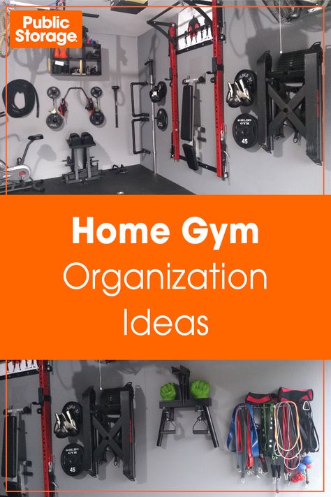 Gym Organization Ideas, Workout Equipment Storage, Gym Organization, Modern Home Gym, Home Gym Organization, Gym Organizer, Parked Car, Workout Room Home, Workout Room