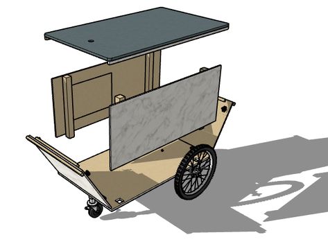 Collapsible Vanesian Style Catering Cart Plans #0104C Catering Cart, Party Cart, Booth Display Ideas Diy, Mobile Bar Cart, Vendor Cart, Vendor Booth Display, Snack Cart, Bike Cart, Mobile Cart