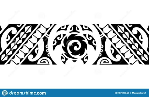 Illustration about Maori polynesian tattoo border with turtle tribal sleeve pattern vector. Samoan bracelet tattoo design fore arm or foot. Armband tattoo tribal. Illustration of shoulder, black, ornamental - 224924655 Maori Arm Band Tattoo Designs, Polynesian Armband Tattoo Design, Maori Armband Tattoo Design, Polynesian Armband Tattoo, Bracelet Tattoo Design, Tattoo Border, Thigh Band Tattoo, Bracelet Tattoo For Man, Bracelet Tattoo