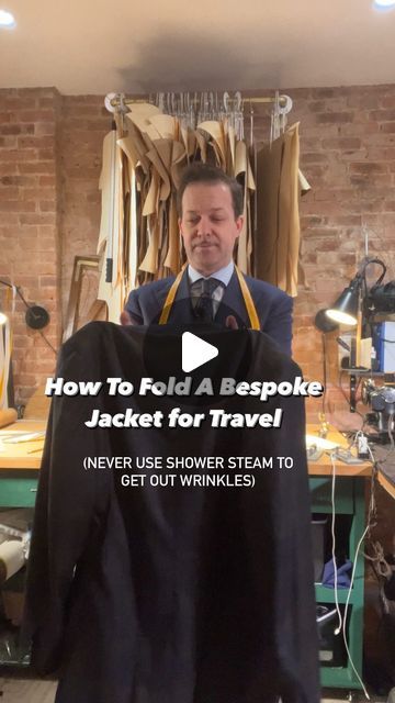 257K views · 5.9K likes | @ericjensen_mastertailor on Instagram: "How to Fold Your Bespoke Suit Jacket for Travel. 

Note: never use shower steam to get out wrinkles on a bespoke coat.

#stefanobemersartoriabyericjensen" Folding A Suit For Travel, Fold Suit For Travel, Folding Suits For Travel, How To Fold A Suit Jacket For Travel, How To Fold Suits For Travel, Folding Coats For Travel, How To Fold Coats For Travel, How To Fold A Jacket For Travel, How To Pack A Suit