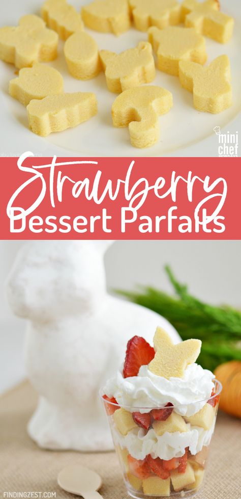 Easter Parfait, Dessert Parfaits, Easter Strawberry, Strawberries And Whipped Cream, Strawberry Pound Cake, Easy Easter Desserts, Parfait Desserts, Fruit Parfait, Strawberry Dessert