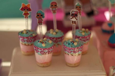 LOL Surprise Dolls Birthday Party Ideas | Photo 1 of 15 | Catch My Party Lol Party, Ideas Aniversario, Suprise Birthday, Lol Doll Cake, Lol Surprise Dolls, Emoji Birthday, Doll Party, Birthday Party Food, Barbie Birthday