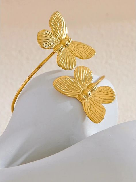 Large Open Butterfly Cuff Bangle Statement Bracelets 18K Gold Plated Waterproof Stainless Steel Bracelet Big Butterfly Bangle Gift - Etsy Statement Bracelets, Butterfly Cuff, Big Butterfly, Open Cuff Bracelet, Bangles Style, Statement Bracelet, Cuff Bangles, Steel Bracelet, Gold Bangles