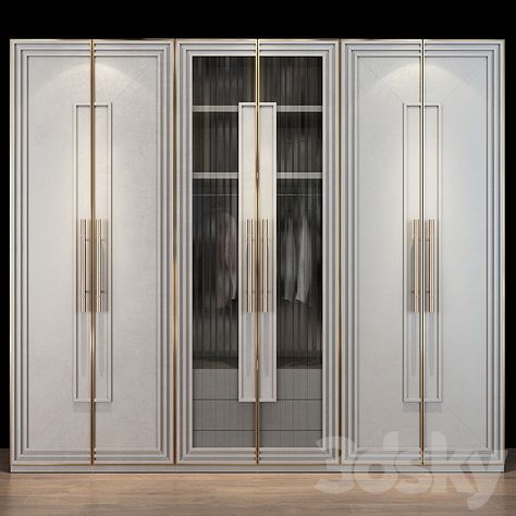 Furniture Composition | 70 - Wardrobe & Display cabinets - 3D Models - 3DSKY Modern Classic Wardrobe, Wardrobe Display, Wardrobe Dresser, Wardrobe Designs, Bedroom Cupboard Designs, Wardrobe Interior Design, Entrance Door Design, Wardrobe Design Bedroom, Display Cabinets