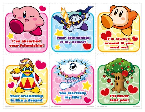 Nintendo Valentine's Day cards - Kirby Kirby Valentines Day, Nintendo Valentines, Kirby Valentines, Valentines 2024, Romantic Stuff, Kirby Memes, Meta Knight, Valentines Day Greetings, Valentine's Day Greeting Cards