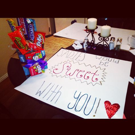 my Sadie's asking! " Sadie's would be 'sweet' with you" and made a diy candy bouquet! #diy Candy Homecoming Proposals, Candy Promposal Ideas, Candy Hoco Proposals Ideas, Sadie Proposals, Dance Proposal Ideas, Diy Candy Bouquet, Sadie Hawkins Proposals, Creative Prom Proposal Ideas, Sadies Proposal