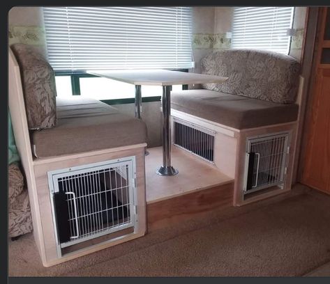 Credit to owner, found in RV Facebook group with no description or credit. Great idea. Camper Organization Rv Living, Camper Dog, Astuces Camping-car, Rv Interior Remodel, Camper Interior Design, Travel Camper, Camper Trailer Remodel, Camper Hacks, Travel Trailer Camping